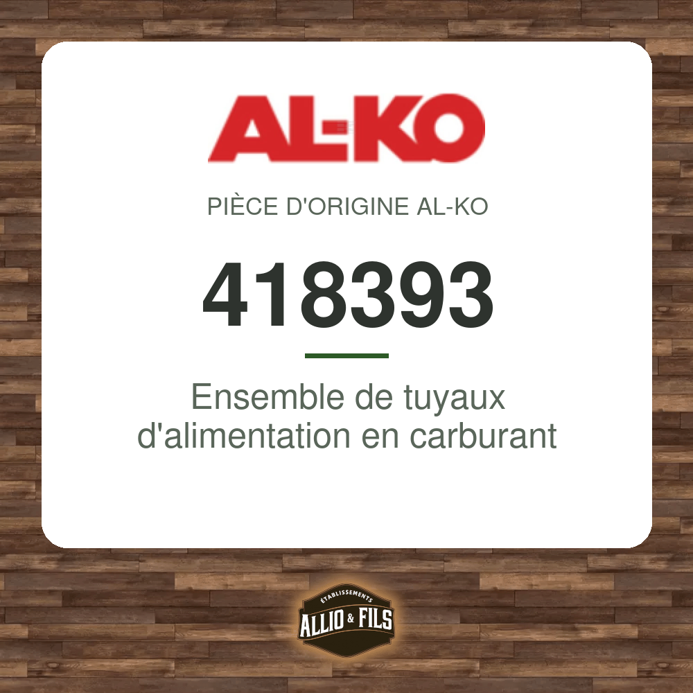 Ensemble de tuyaux d'alimentation en carburant - AL-KO 418393