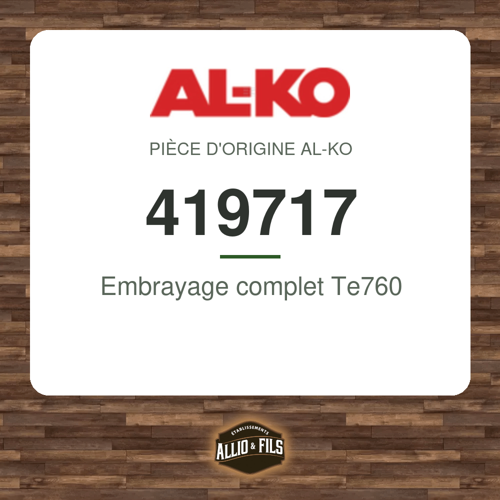 Embrayage complet Te760 - AL-KO 419717