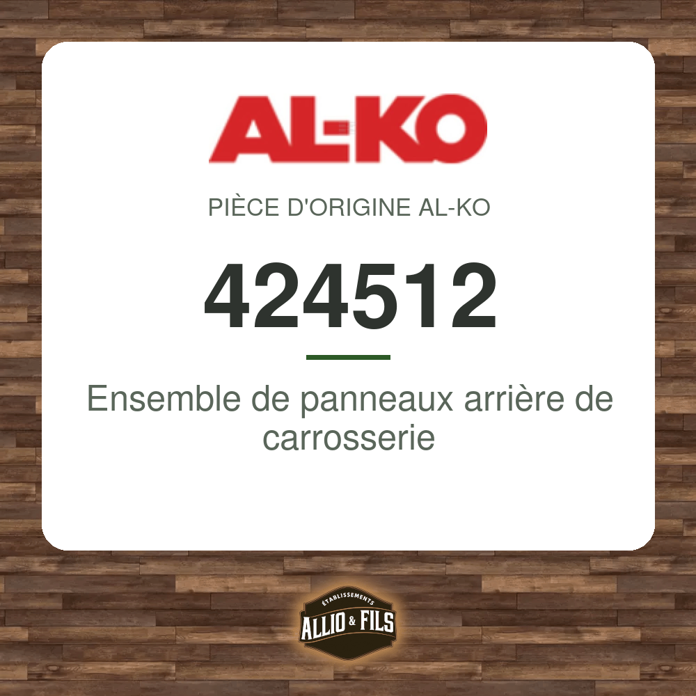 Ensemble de panneaux arrière de carrosserie - AL-KO 424512