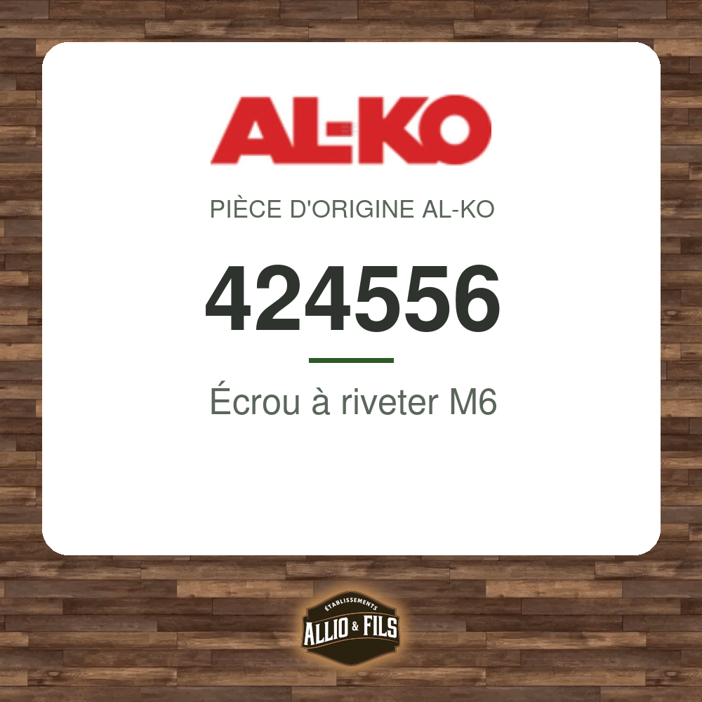 Écrou à riveter M6 - AL-KO 424556