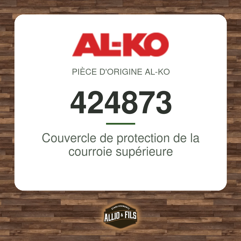 Couvercle de protection de la courroie supérieure - AL-KO 424873