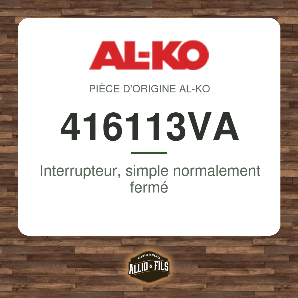 Interrupteur, simple normalement fermé - AL-KO 416113VA