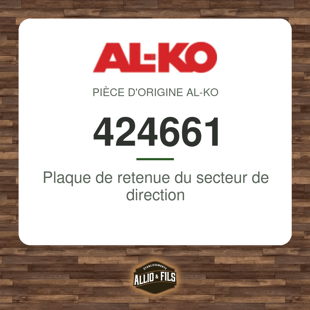 Plaque de retenue du secteur de direction - AL-KO 424661