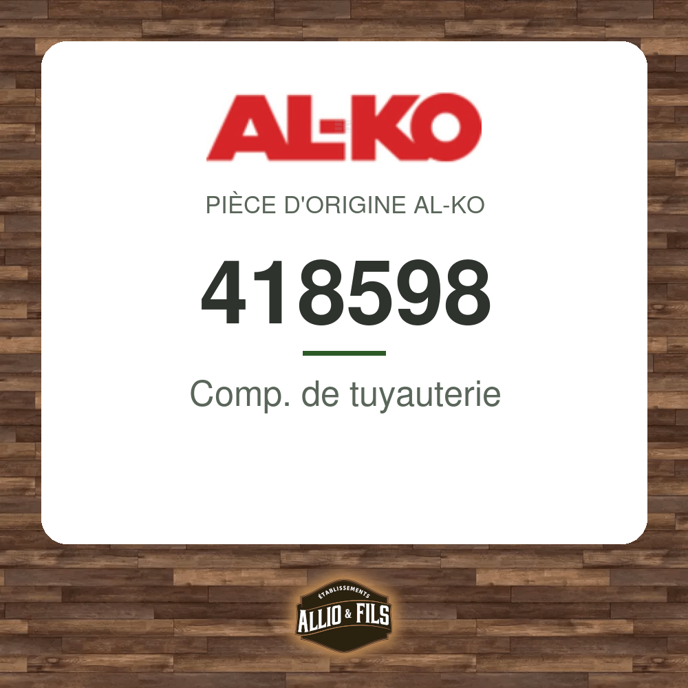 Comp. de tuyauterie - AL-KO 418598