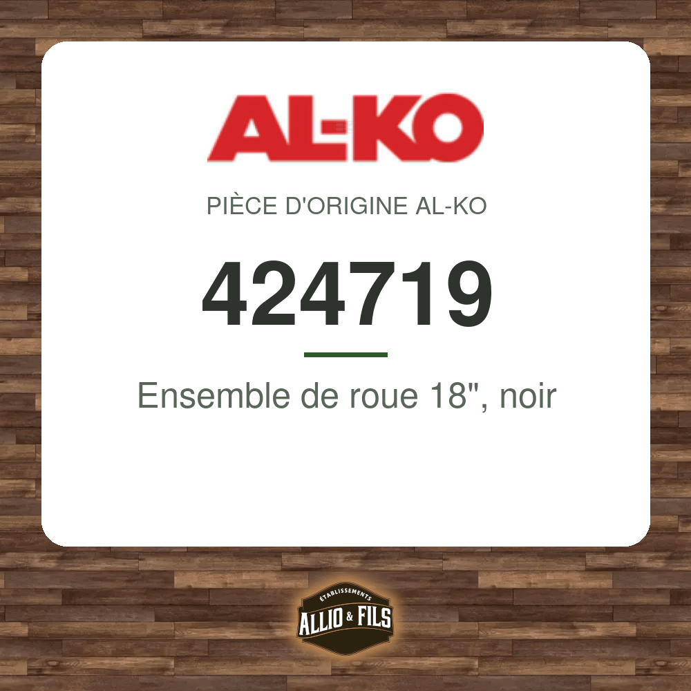 Ensemble de roue 18", noir - AL-KO 424719