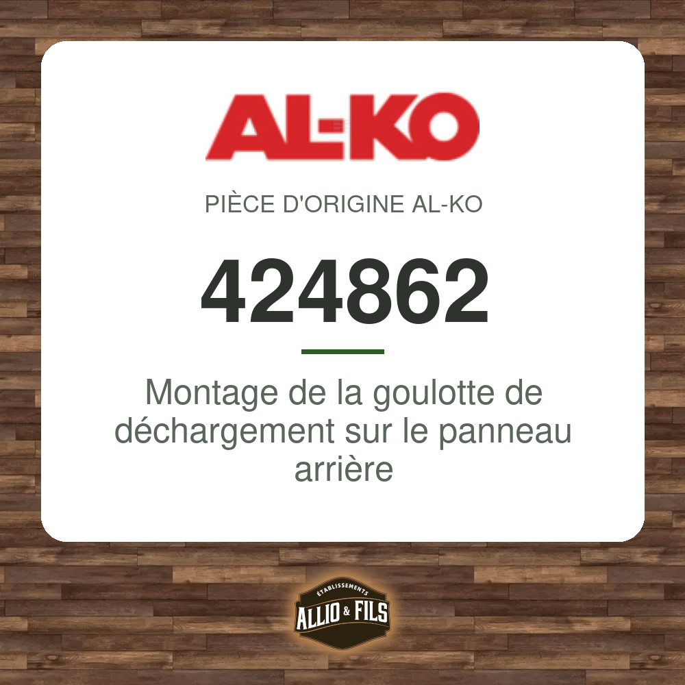 Montage de la goulotte de déchargement sur le panneau arrière - AL-KO 424862