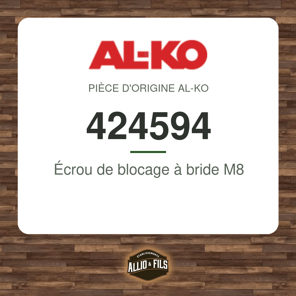 Écrou de blocage à bride M8 - AL-KO 424594
