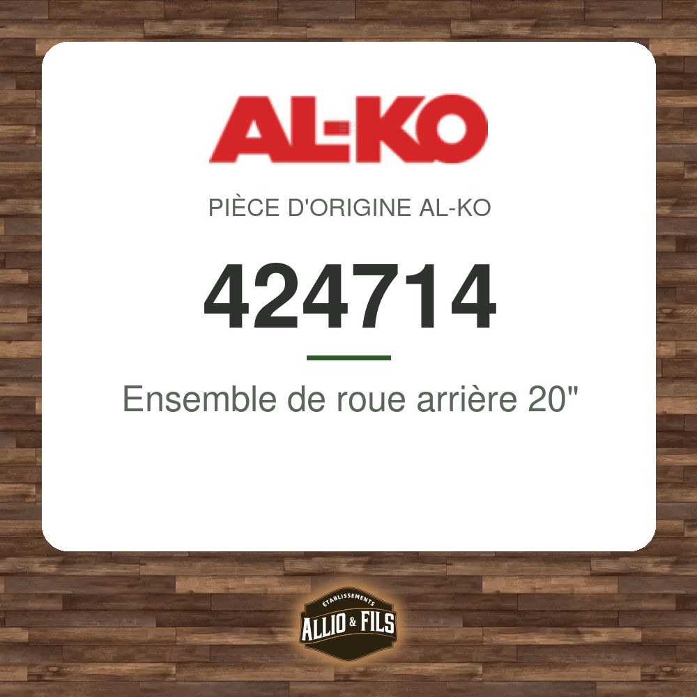 Ensemble de roue arrière 20" - AL-KO 424714