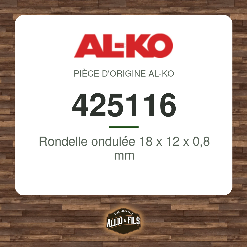 Rondelle ondulée 18 x 12 x 0,8 mm - AL-KO 425116