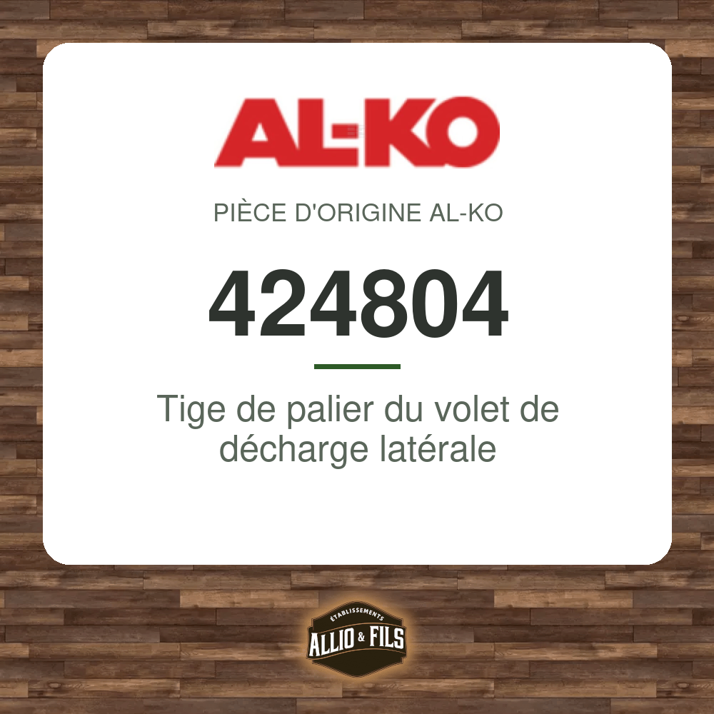 Tige de palier du volet de décharge latérale - AL-KO 424804