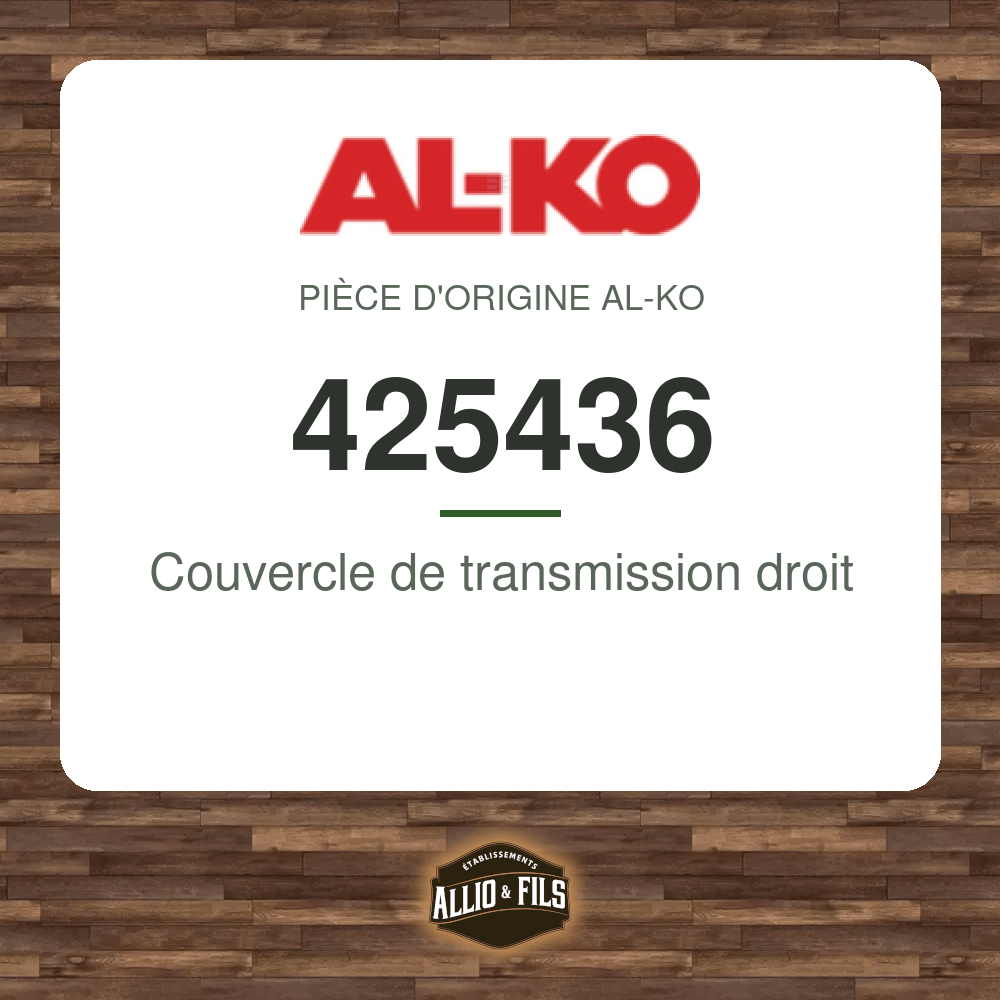 Couvercle de transmission droit - AL-KO 425436