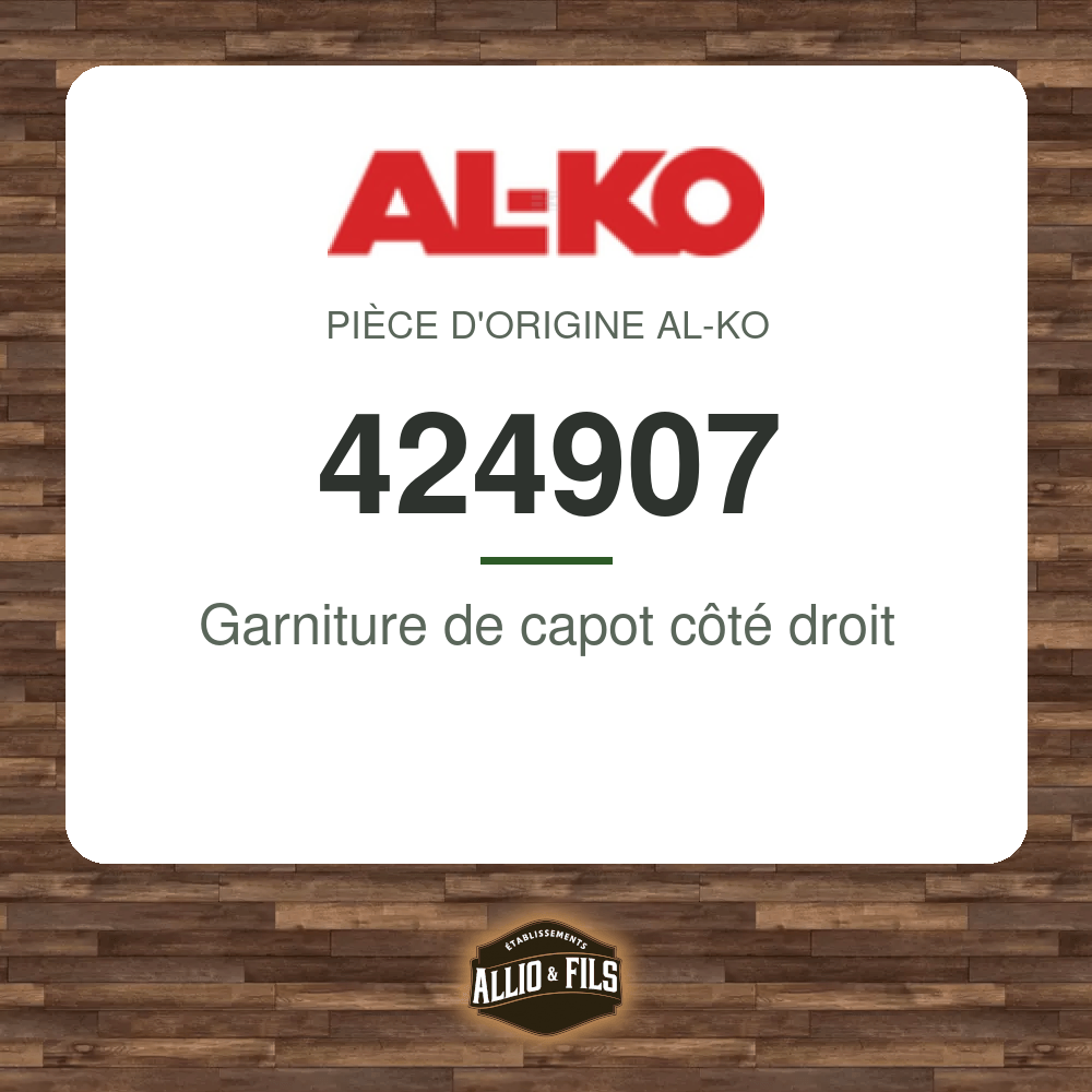 Garniture de capot côté droit - AL-KO 424907