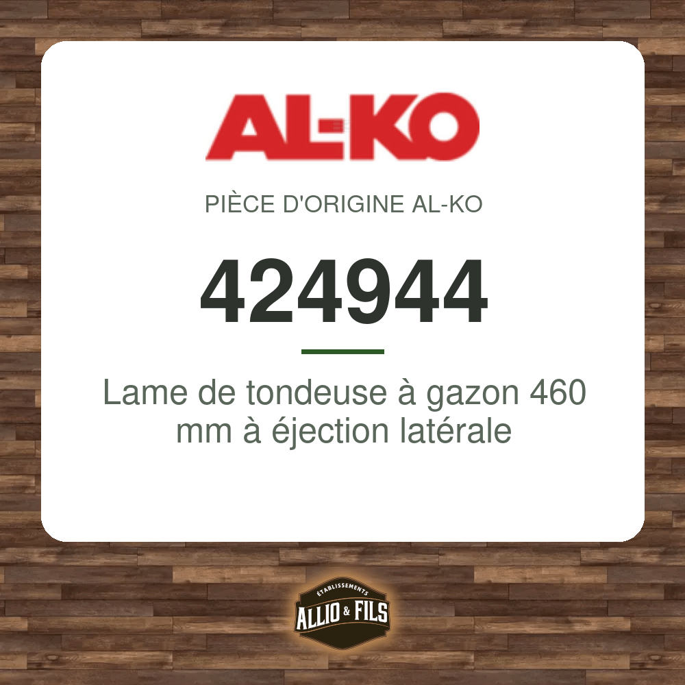 Lame de tondeuse à gazon 460 mm à éjection latérale - AL-KO 424944