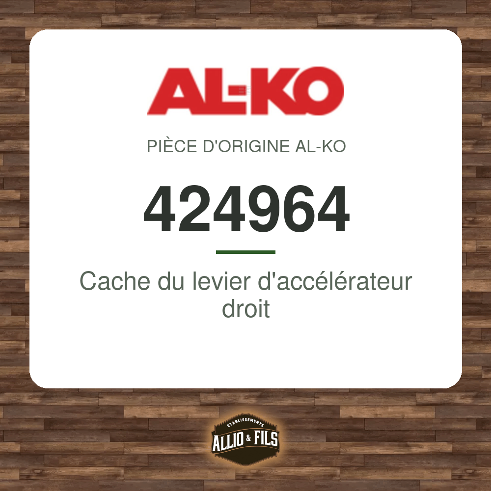 Cache du levier d'accélérateur droit - AL-KO 424964