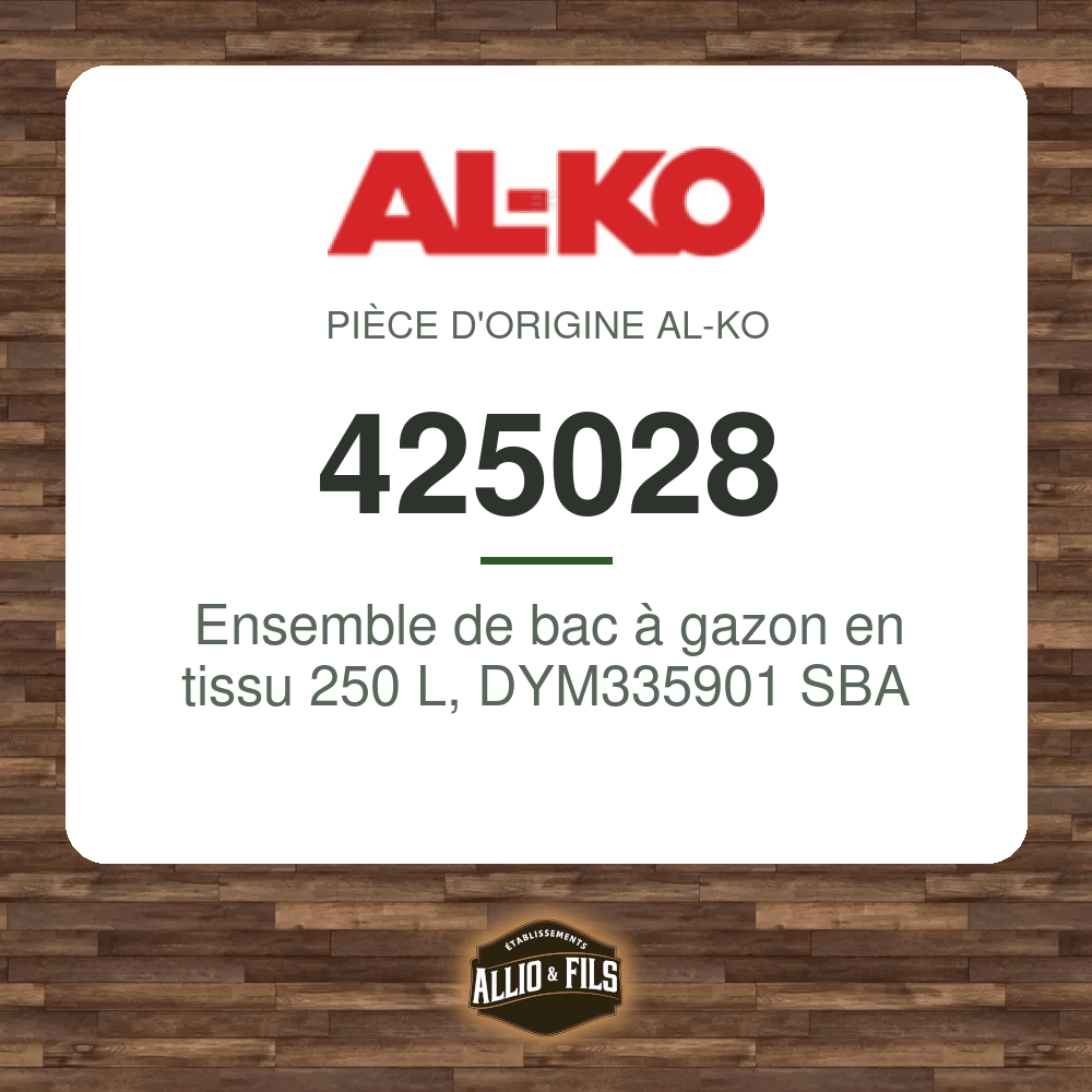 Ensemble de bac à gazon en tissu 250 L, DYM335901 SBA - AL-KO 425028