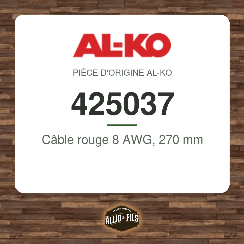 Câble rouge 8 AWG, 270 mm - AL-KO 425037