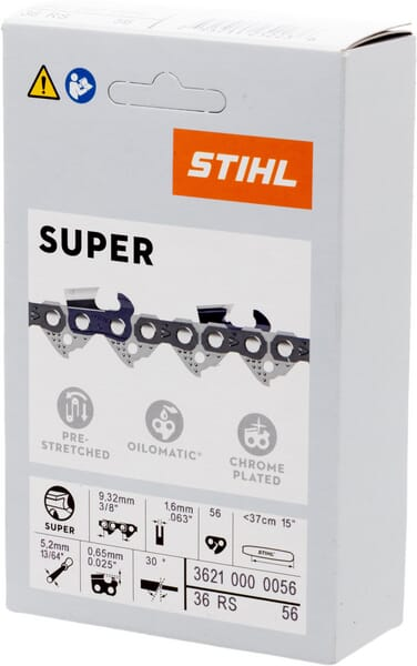 Chaîne 3/8″ 1,6 mm 56 maillons Stihl pour tronçonneuse - 3621 000 0056