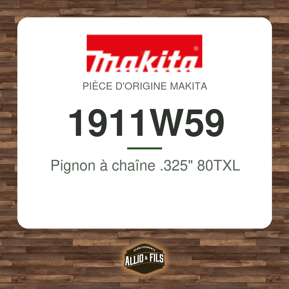 Pignon à chaîne .325" 80TXL - Makita 1911W59