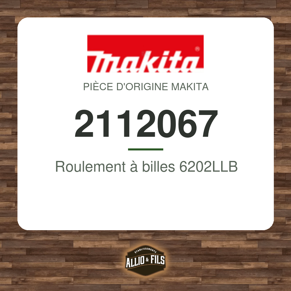 Roulement à billes 6202LLB - Makita 2112067