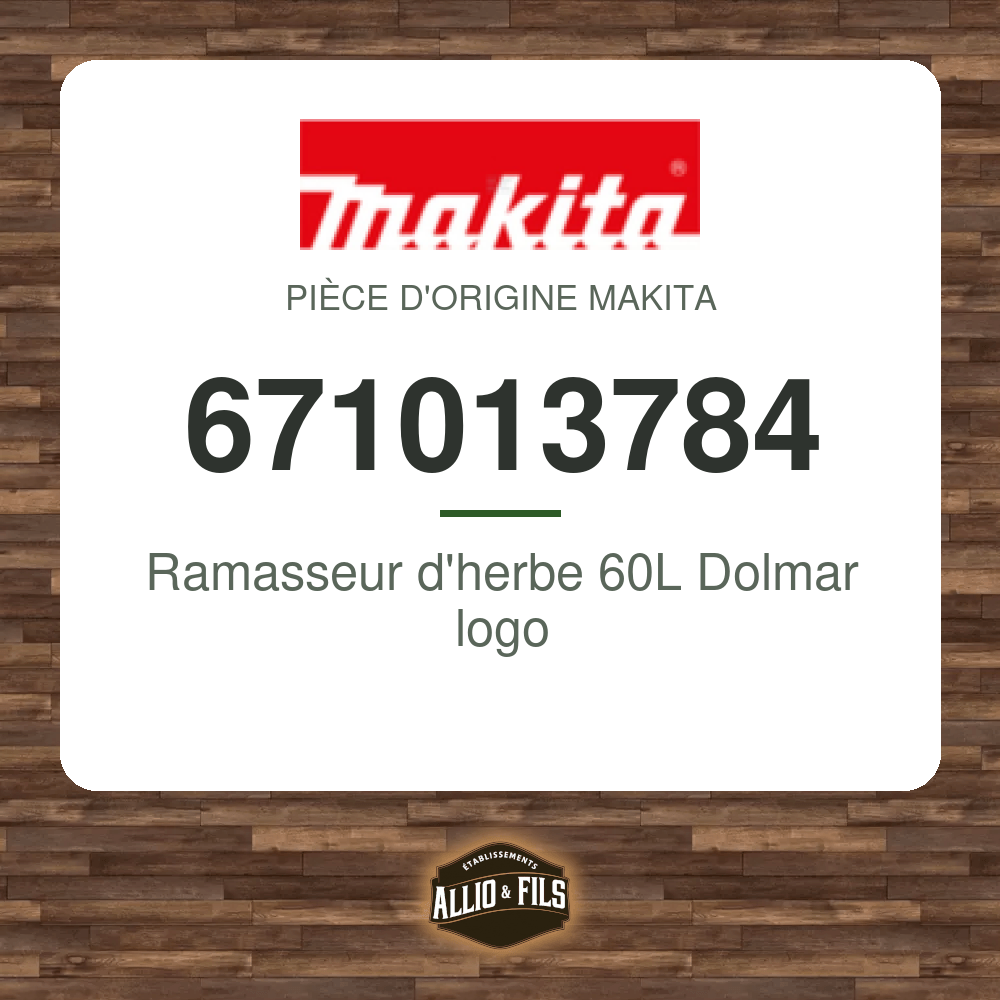 Ramasseur d'herbe 60L Dolmar logo - Makita 671013784