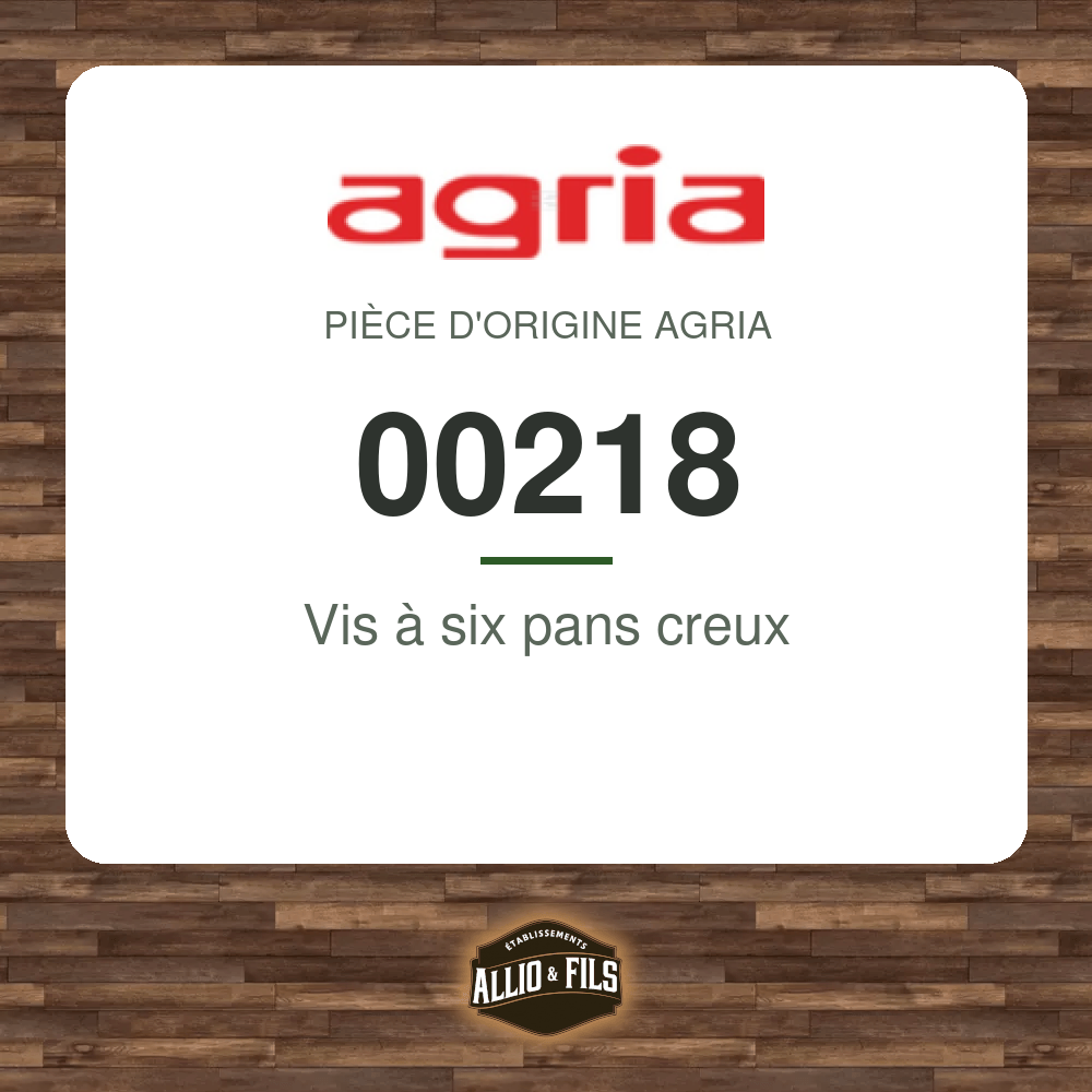 Vis à six pans creux - Agria 00218
