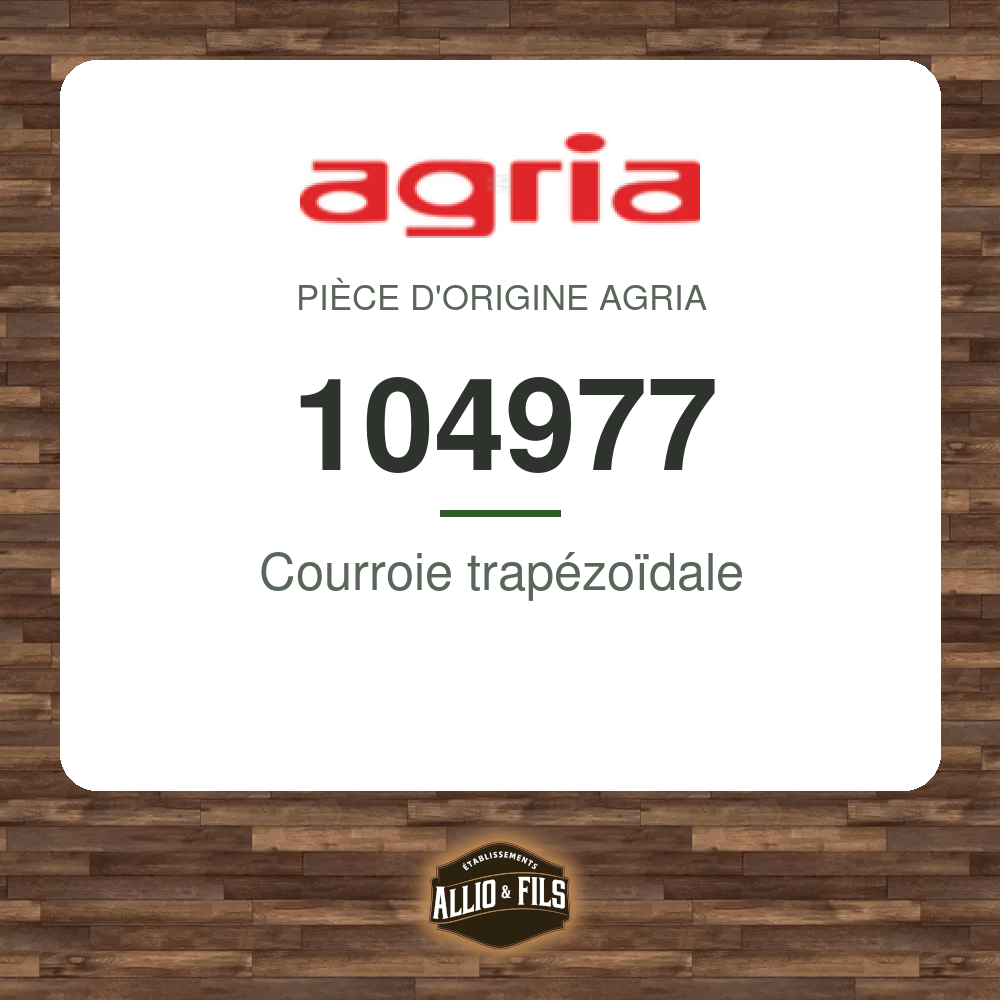 Courroie trapézoïdale - Agria 104977