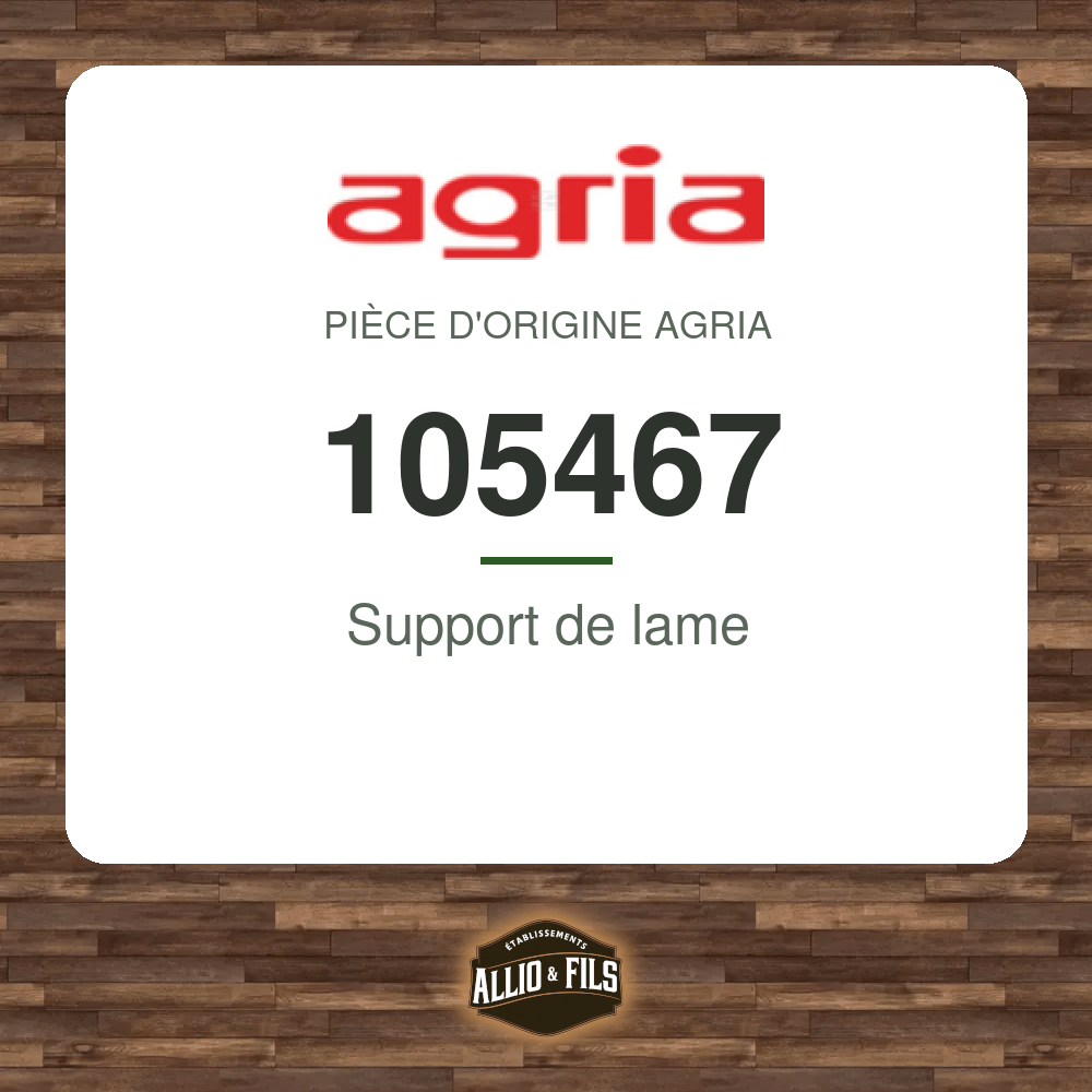 Support de lame - Agria 105467