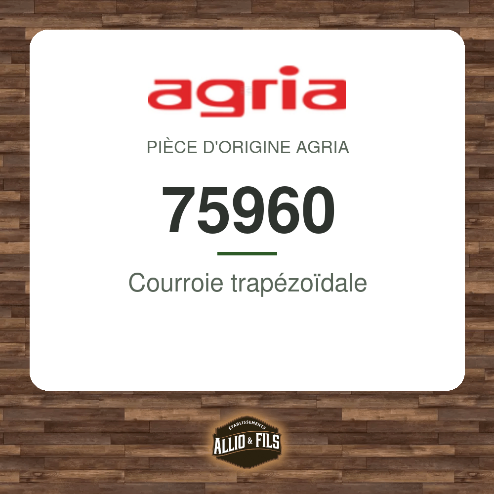 Courroie trapézoïdale - Agria 75960