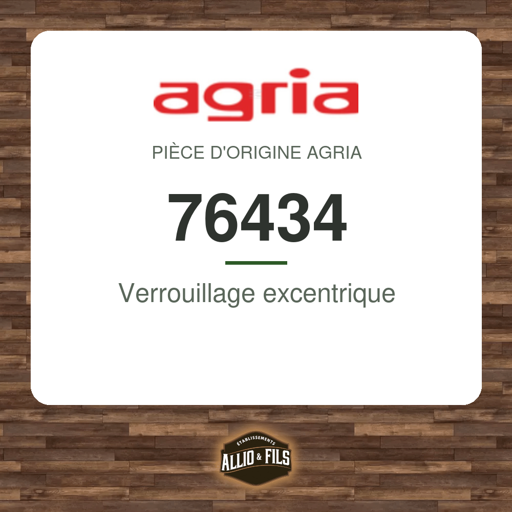 Verrouillage excentrique - Agria 76434