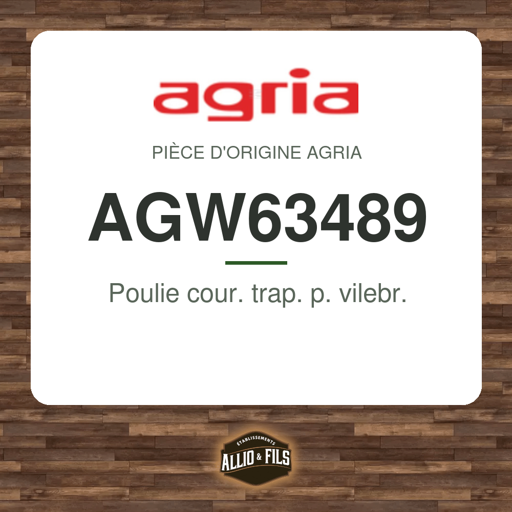 Poulie cour. trap. p. vilebr. - Agria AGW63489