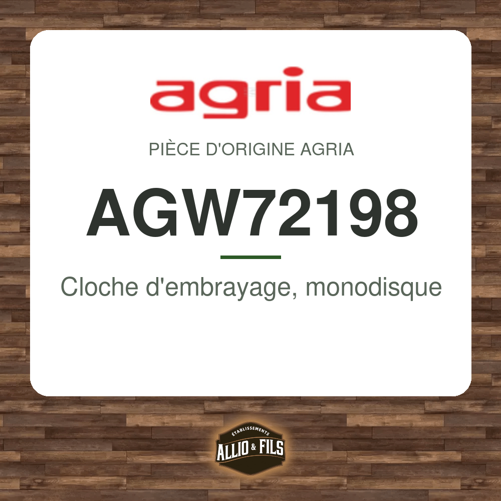 Cloche d'embrayage, monodisque - Agria AGW72198