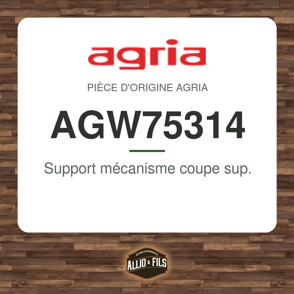 Support mécanisme coupe sup. - Agria AGW75314