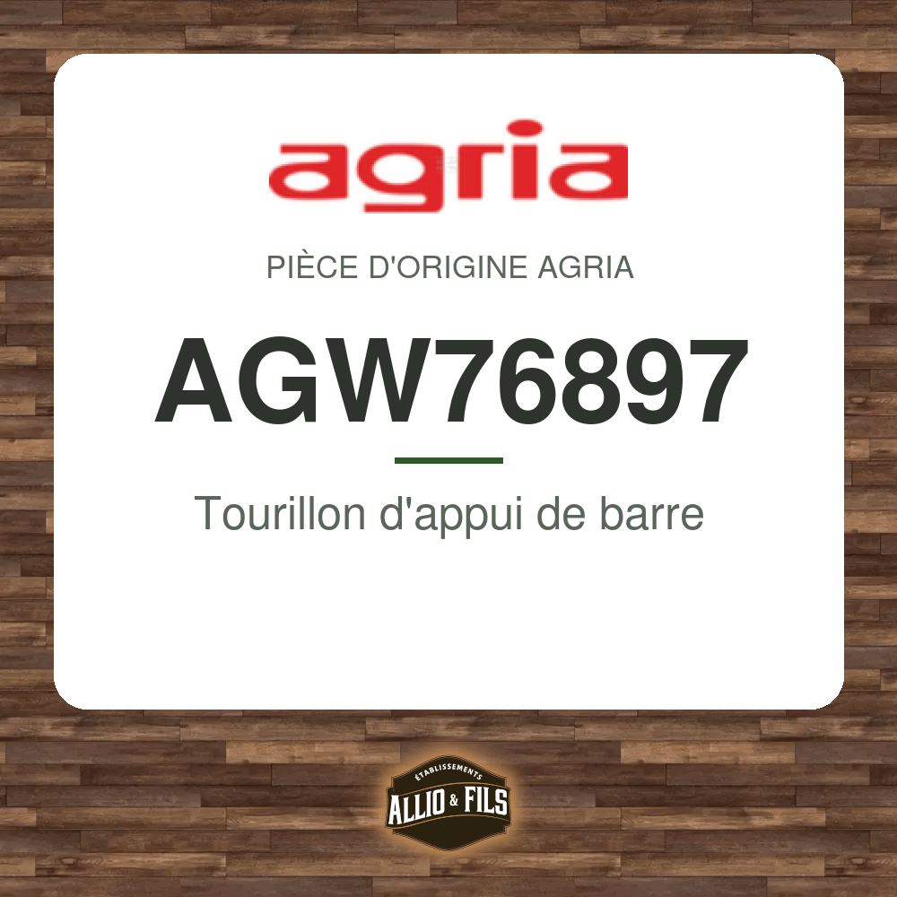 Tourillon d'appui de barre - Agria AGW76897