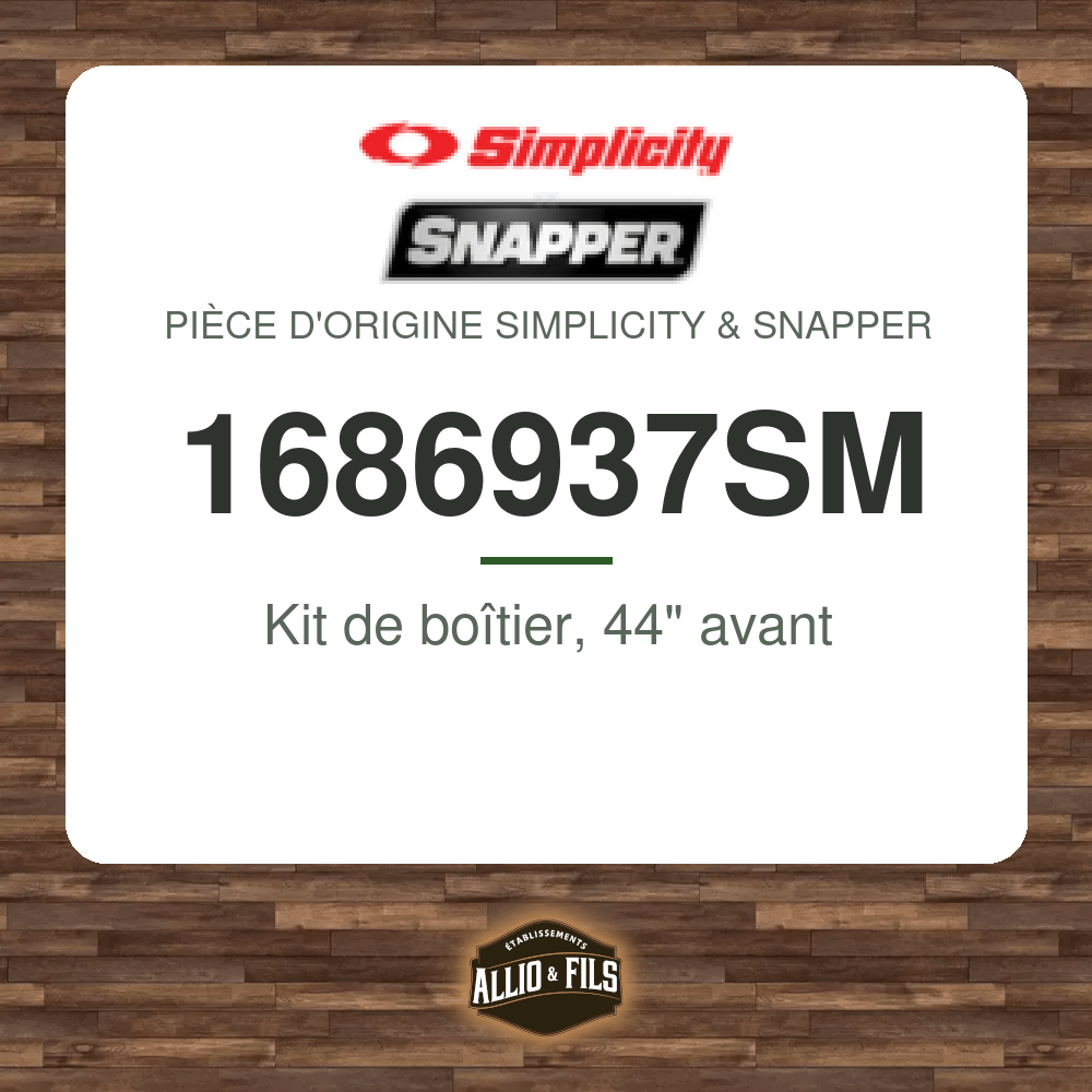 Kit de boîtier, 44" avant - Simplicity & Snapper 1686937SM