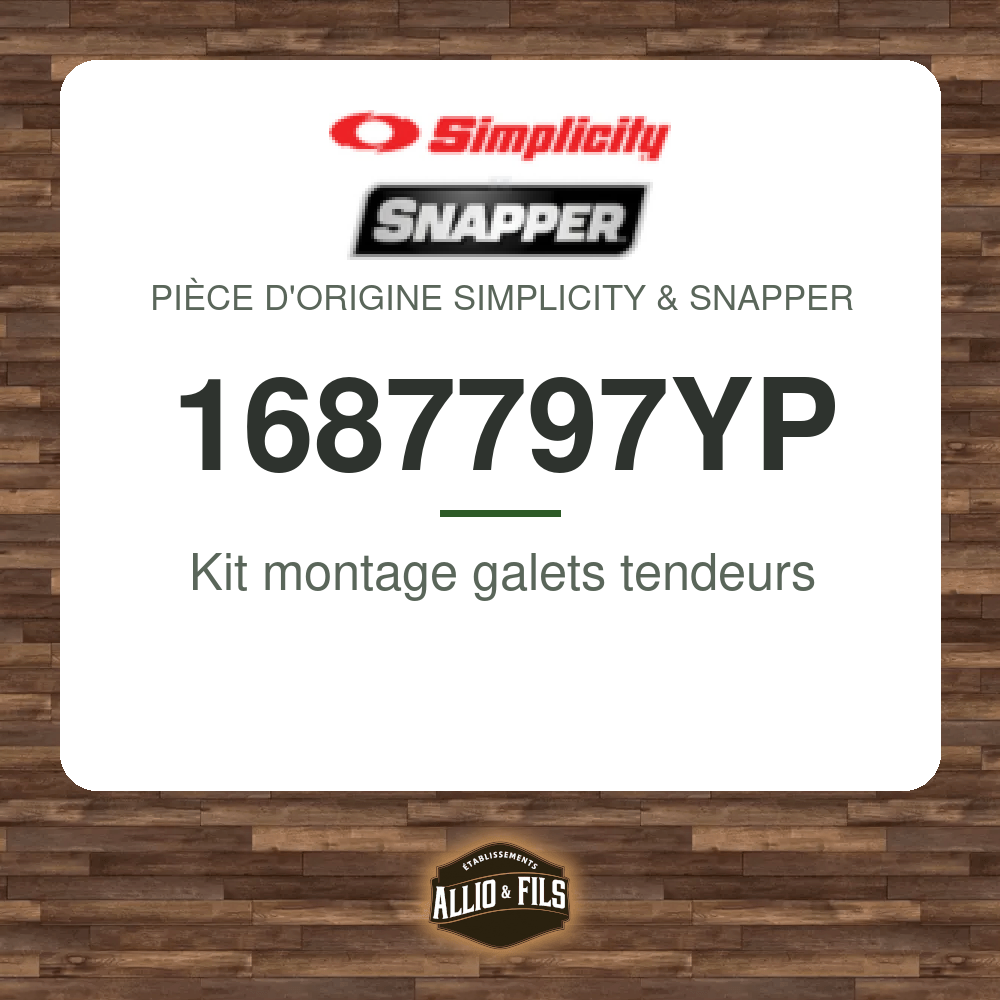 Kit montage galets tendeurs - Simplicity & Snapper 1687797YP