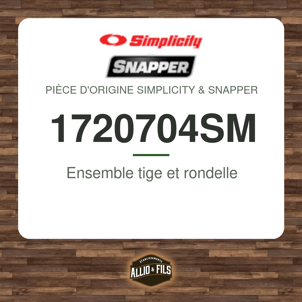 Ensemble tige et rondelle - Simplicity & Snapper 1720704SM