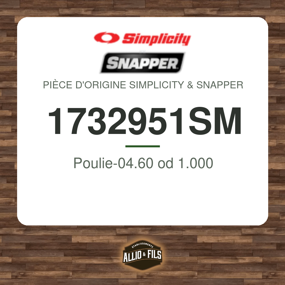 Poulie-04.60 od 1.000 - Simplicity & Snapper 1732951SM