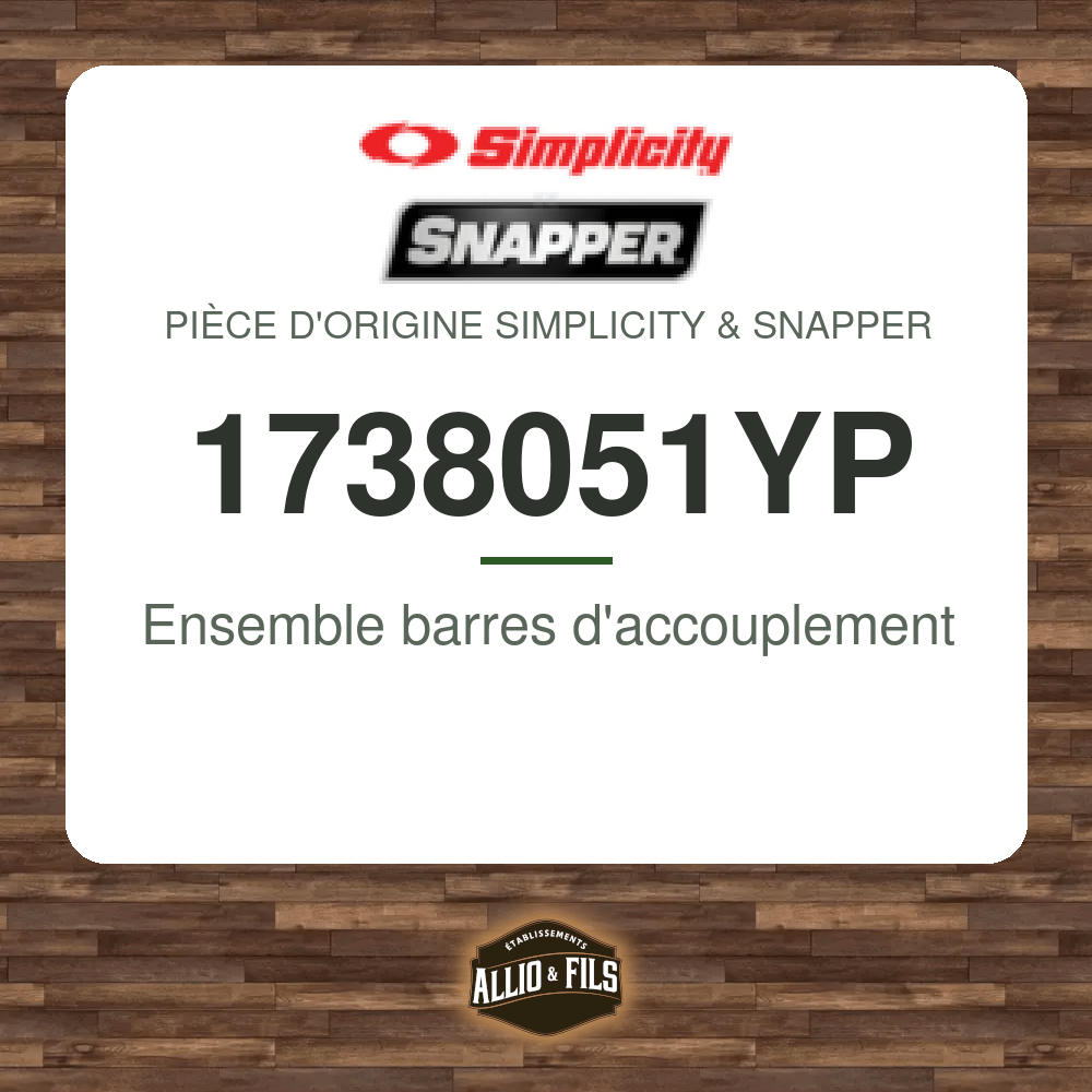 Ensemble barres d'accouplement - Simplicity & Snapper 1738051YP