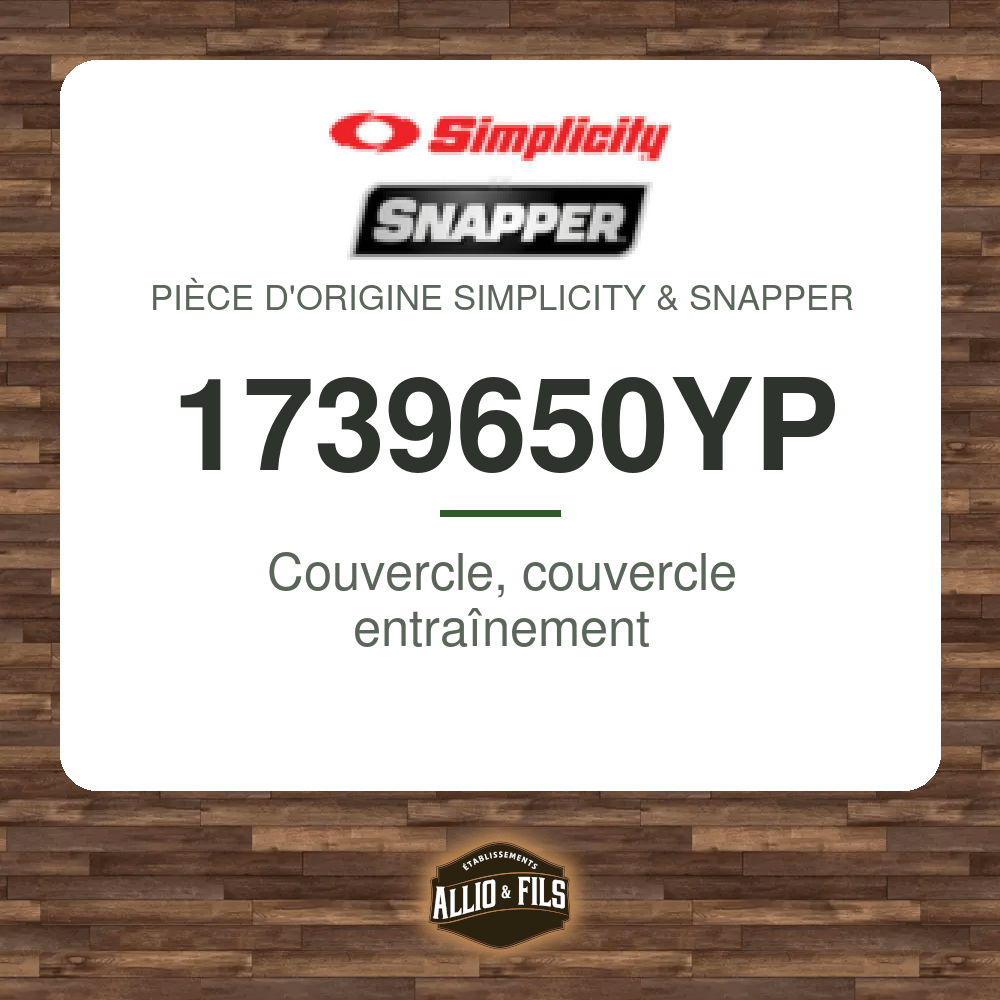 Couvercle, couvercle entraînement - Simplicity & Snapper 1739650YP