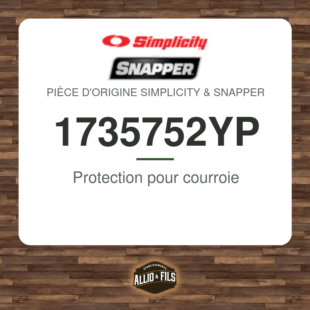 Protection pour courroie - Simplicity & Snapper 1735752YP