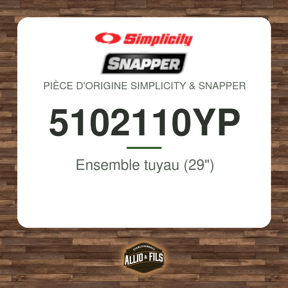Ensemble tuyau (29") - Simplicity & Snapper 5102110YP