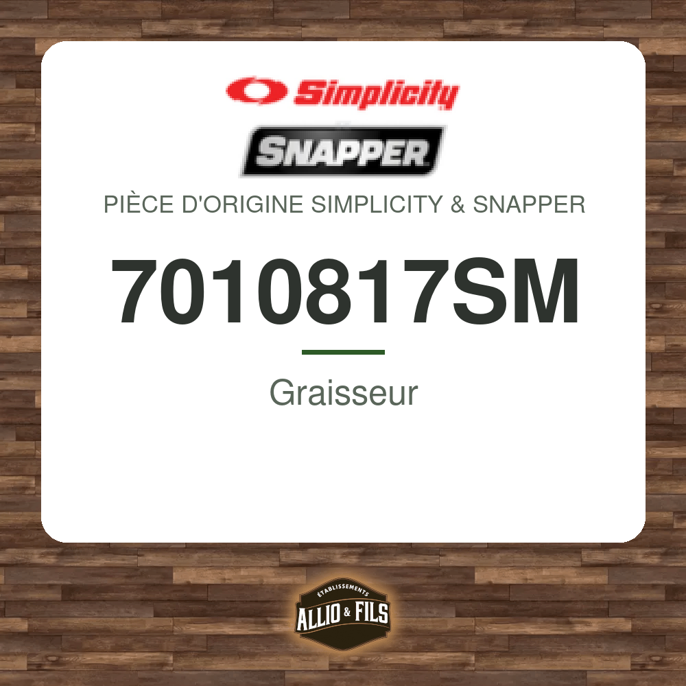 Graisseur - Simplicity & Snapper 7010817SM
