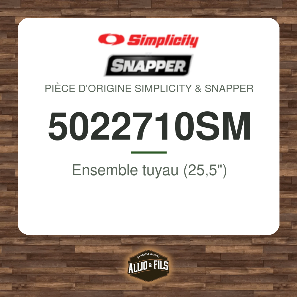 Ensemble tuyau (25,5") - Simplicity & Snapper 5022710SM