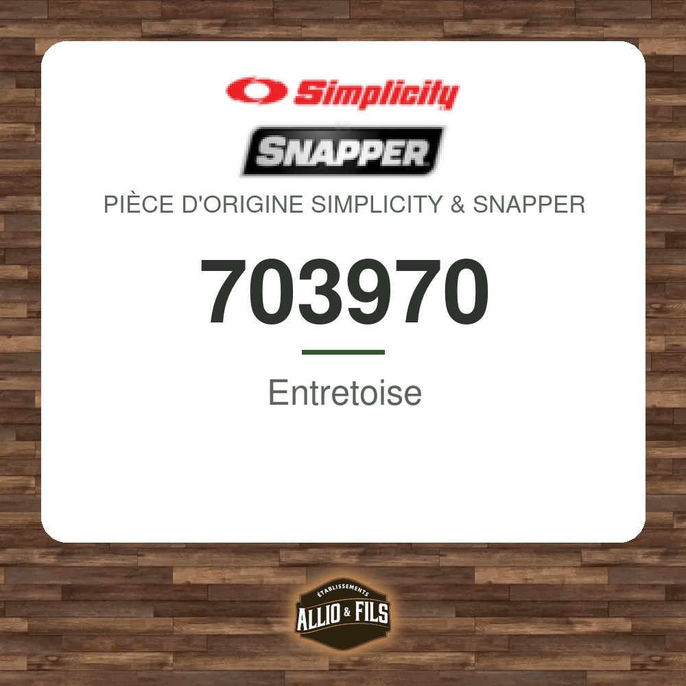Entretoise - Simplicity & Snapper 703970