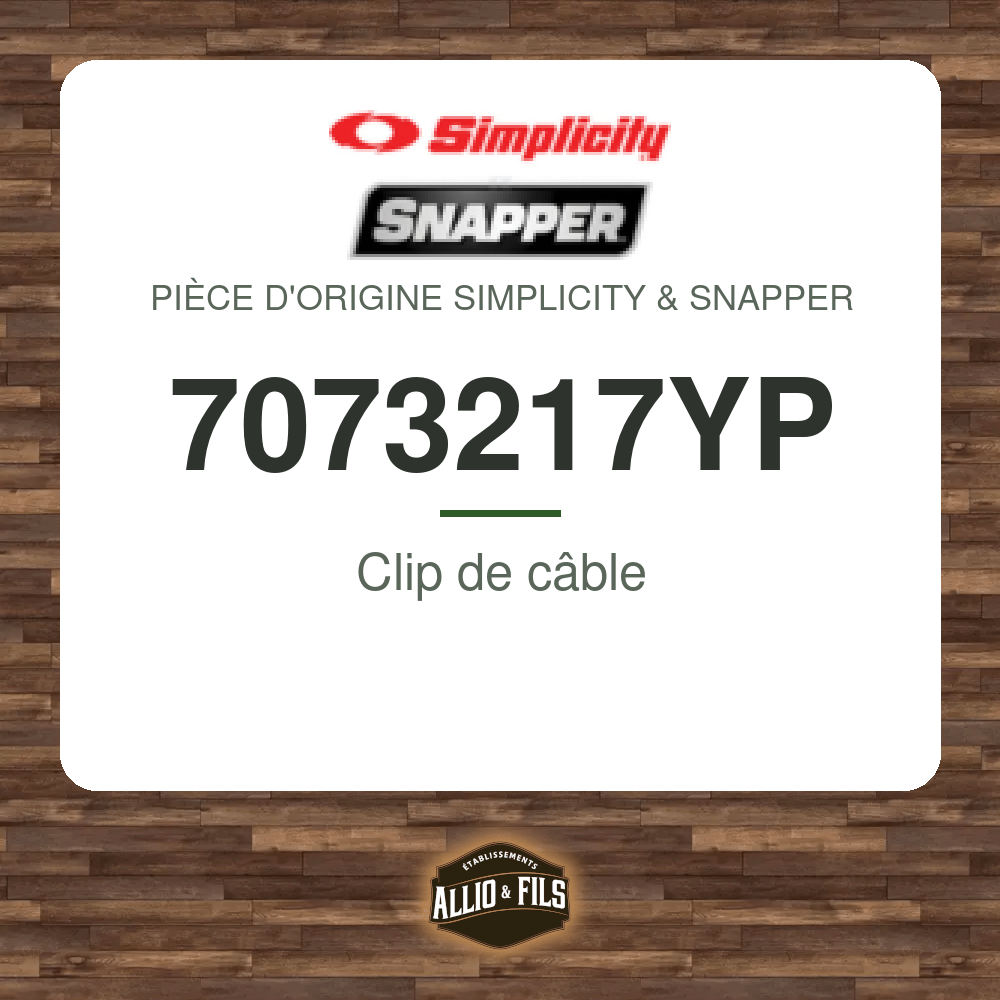 Clip de câble - Simplicity & Snapper 7073217YP