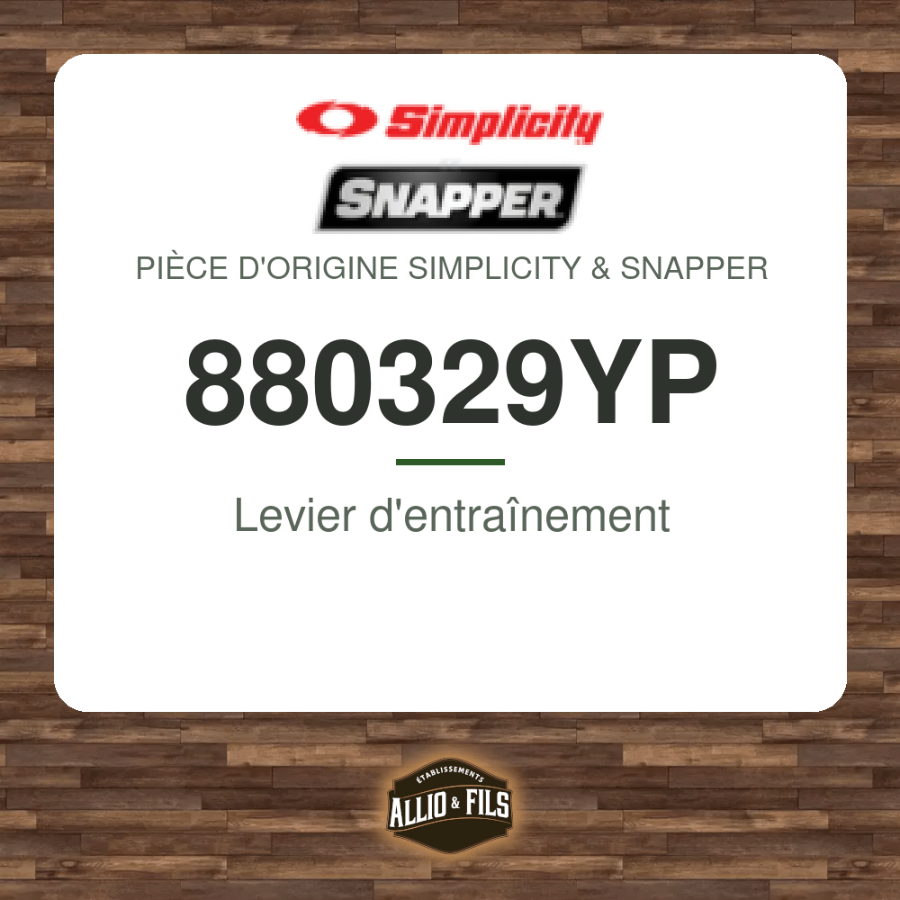 Levier d'entraînement - Simplicity & Snapper 880329YP