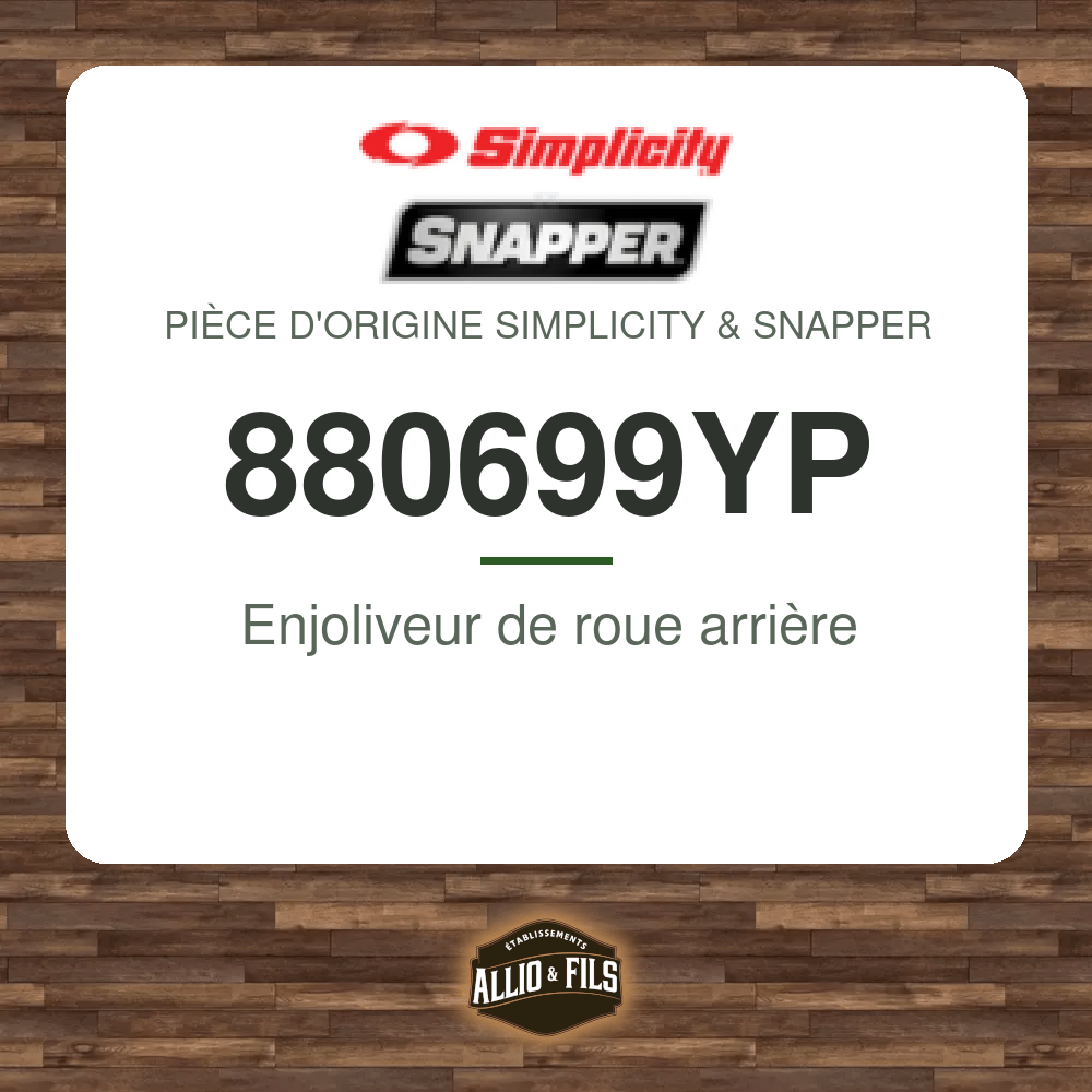 Enjoliveur de roue arrière - Simplicity & Snapper 880699YP