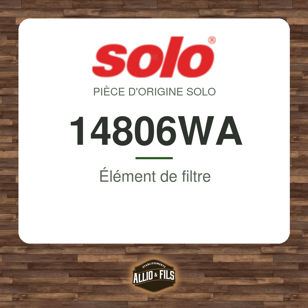 Élément de filtre - Solo 14806WA