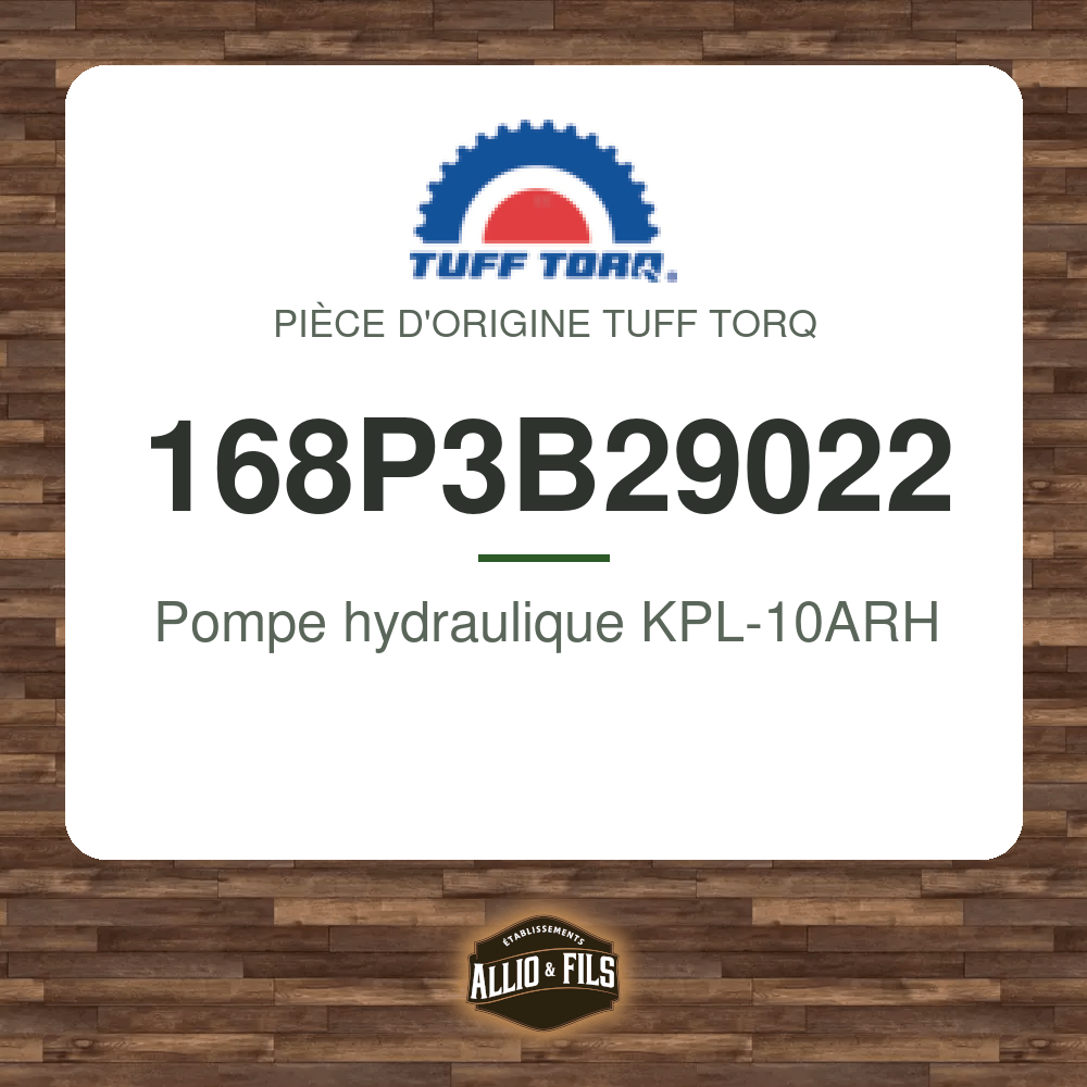 Pompe hydraulique KPL-10ARH - Tuff Torq 168P3B29022