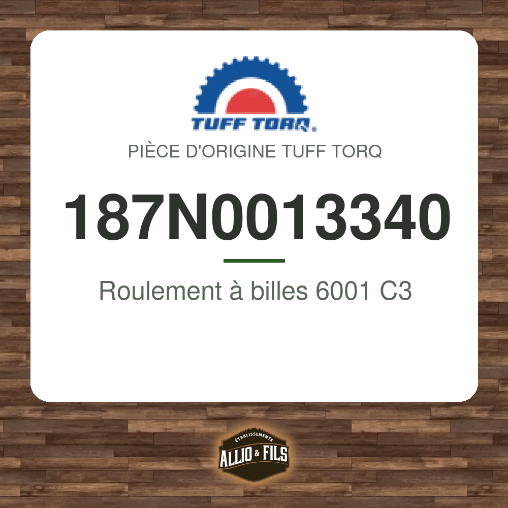 Roulement à billes 6001 C3 - Tuff Torq 187N0013340